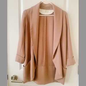 Artizia | Wilfred Open Front Textured 3/4 Sleeve Blazer  | Size 6 | Dusty Rose